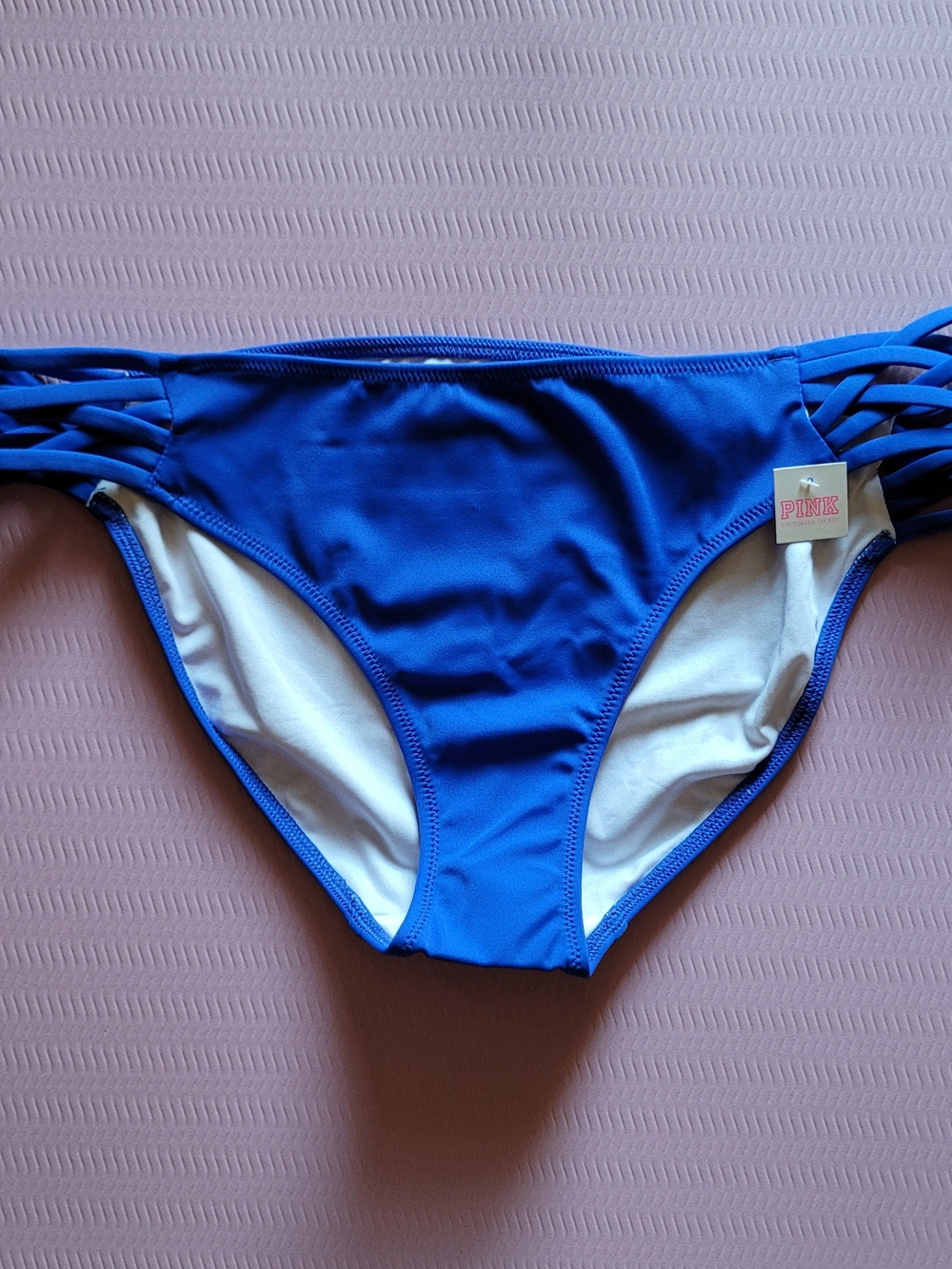 PINK Victoria's Secret Bright Blue Strappy Bikini Bottom